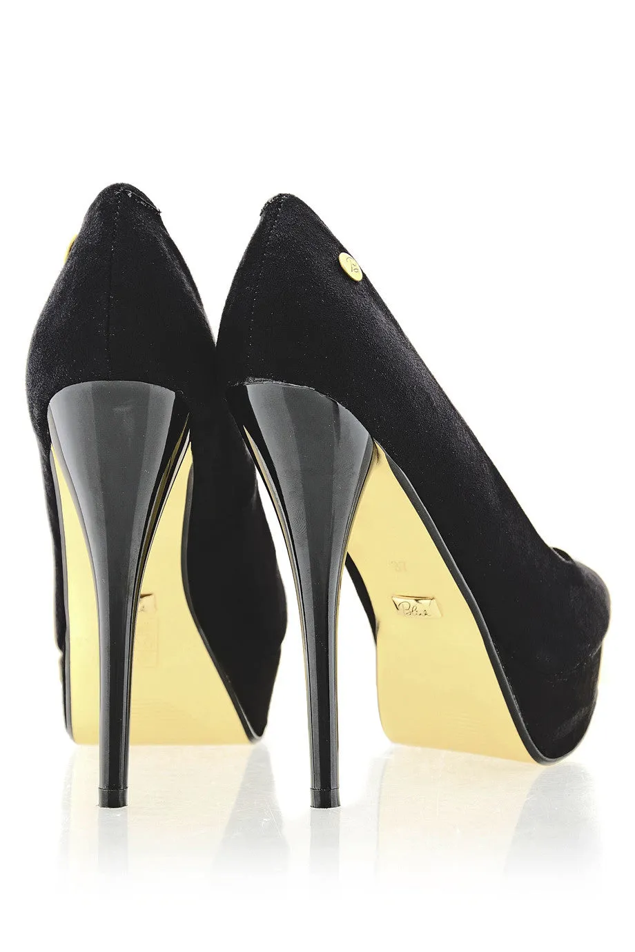 BLINK CLAIRE Black Suede Peep Toes