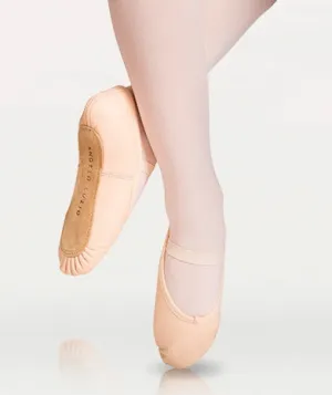 Body Wrappers Full Sole Leather Pleated Ballet Slipper