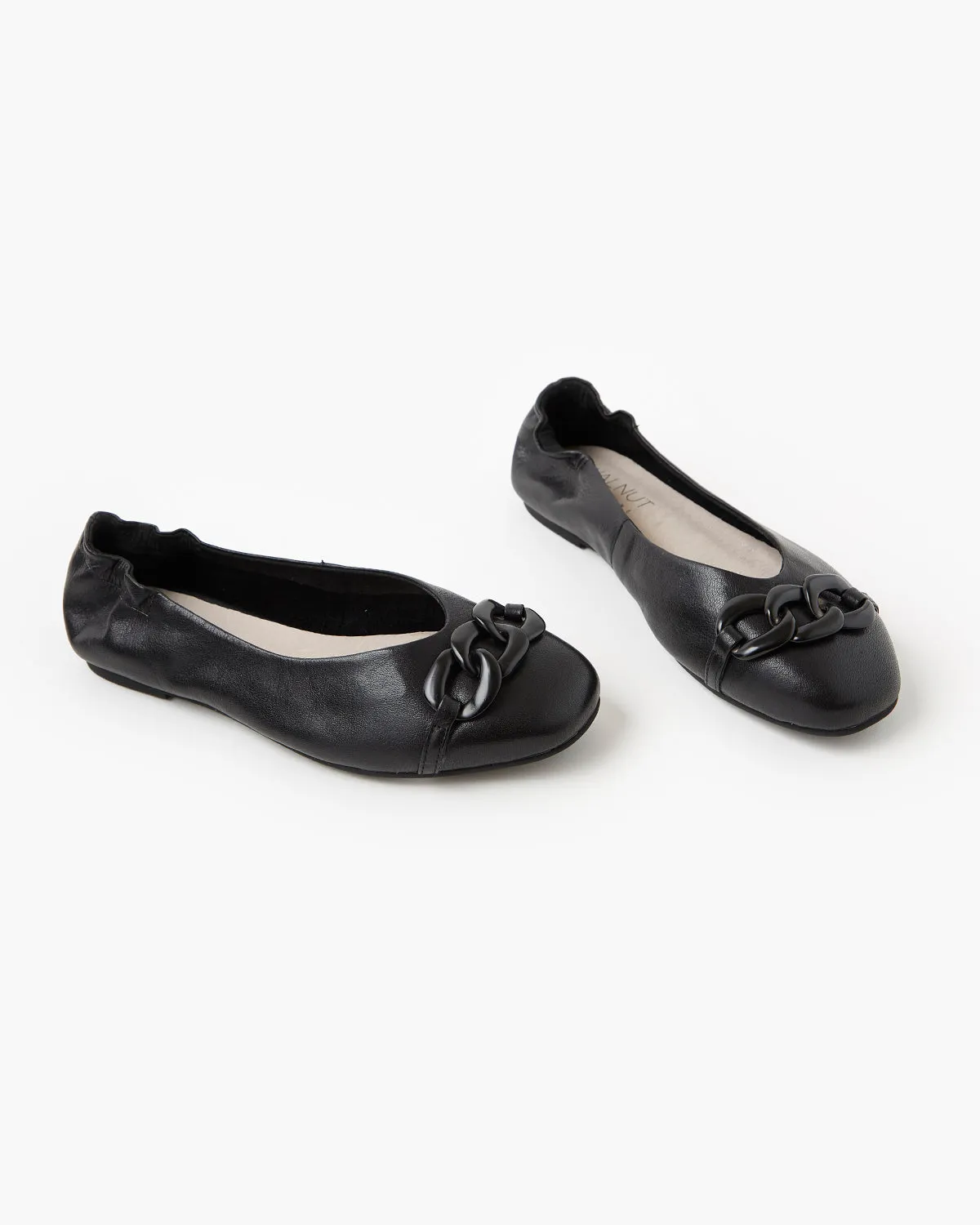 Bridget Leather Ballet - Black