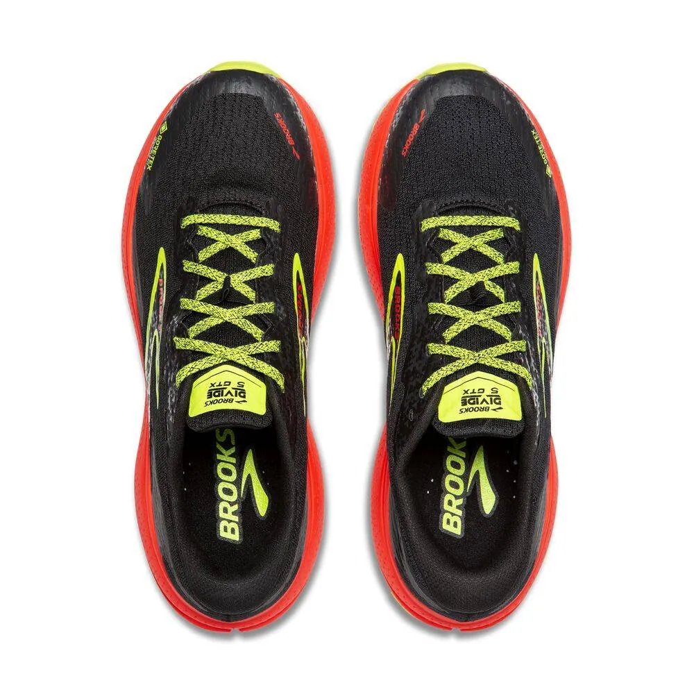 Brooks Divide 5 GTX (Mens) - Black/Cherry/Lime