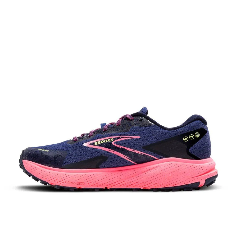 Brooks Divide 5 GTX (Womens) - Grey Blue/Pink/Lime