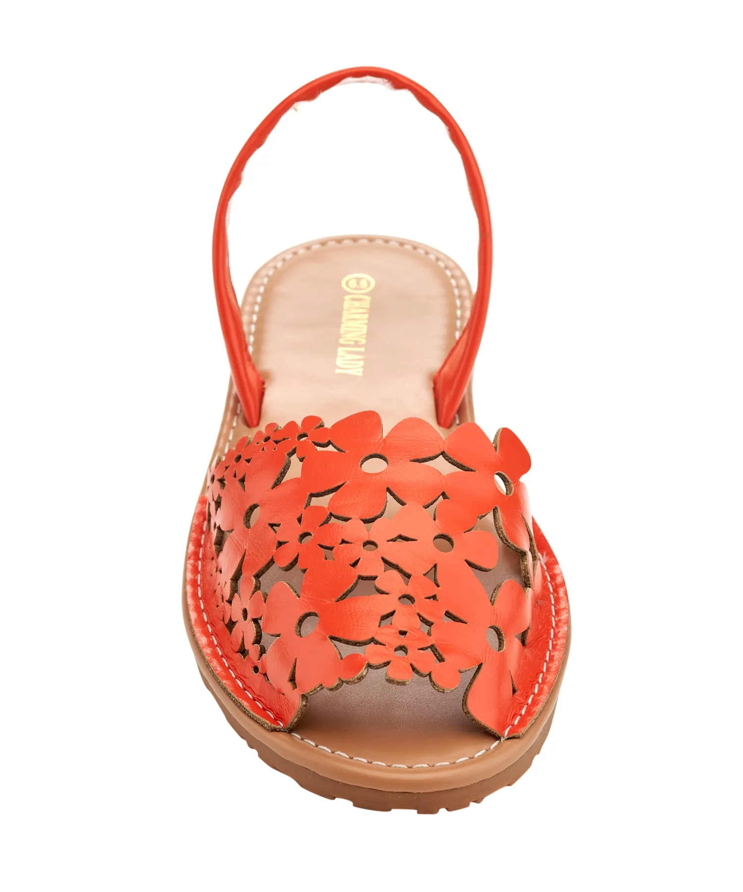 Charming Lady Women's Floral Laser Cut Open Toe Sandal