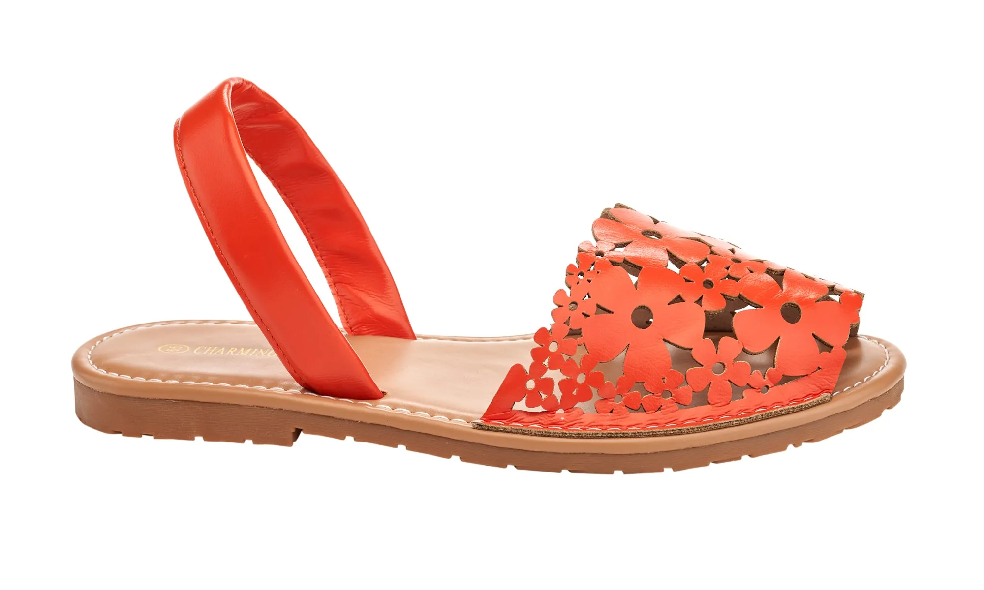 Charming Lady Women's Floral Laser Cut Open Toe Sandal