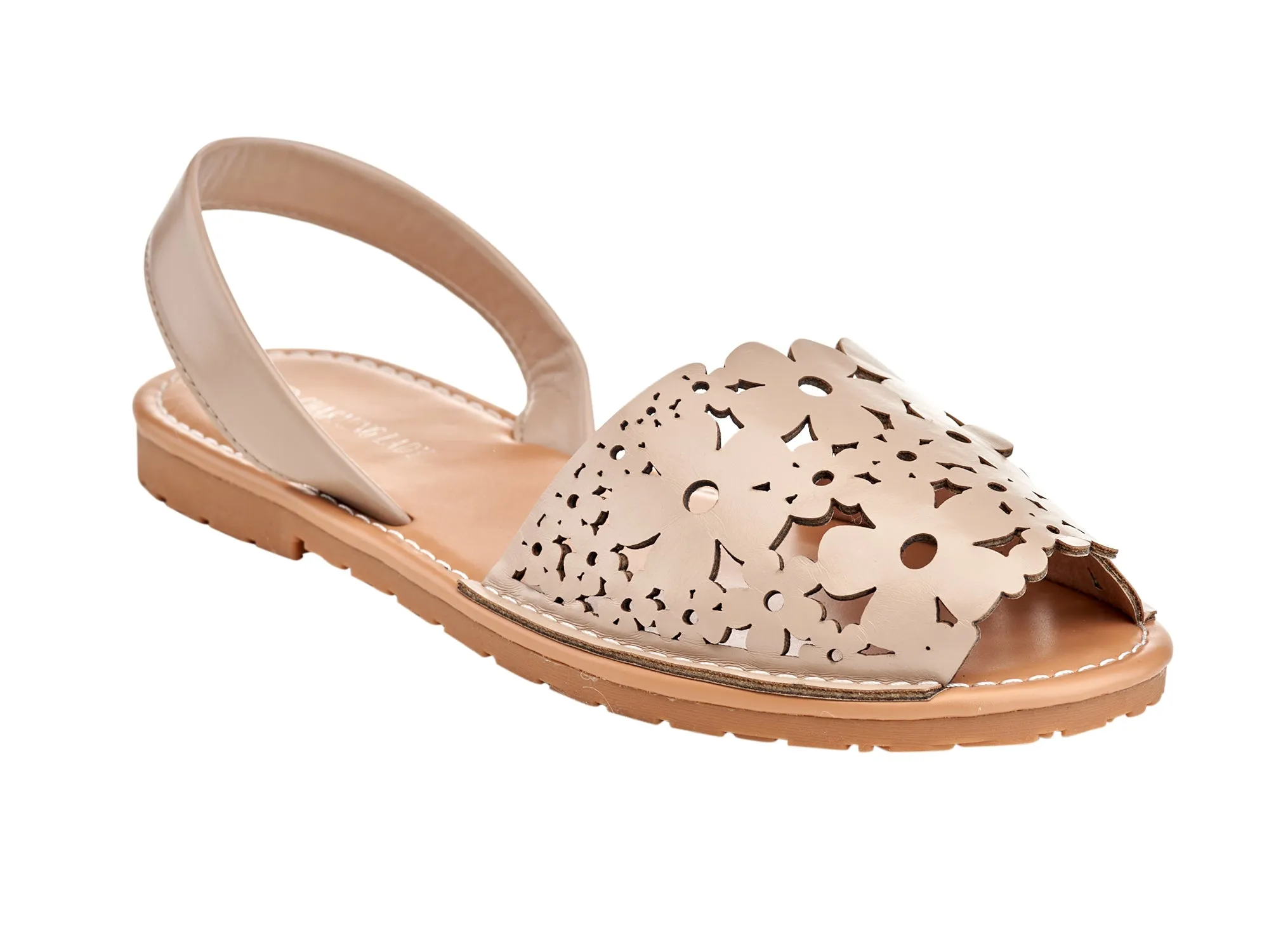 Charming Lady Women's Floral Laser Cut Open Toe Sandal