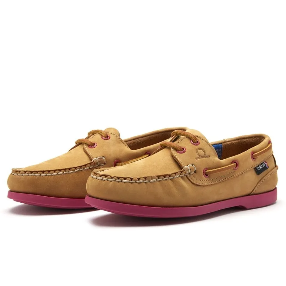 CHATHAM Pippa II G2 Leather Boat Shoes - Women's - Tan/Pink