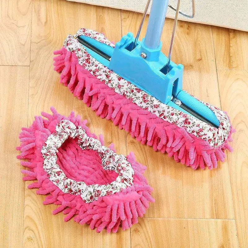 Chenille Dust Walker Cleaning Slipper Set