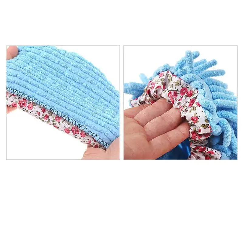 Chenille Dust Walker Cleaning Slipper Set