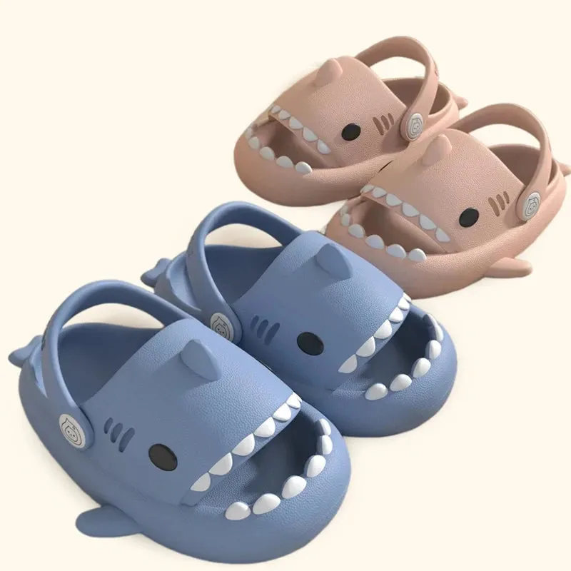 Children Slippers Shark Flip Flops Soft Sole Cartoon Slipper Women Man Bathroom Sandal EVA Non-slip youngster Shoes Sandals