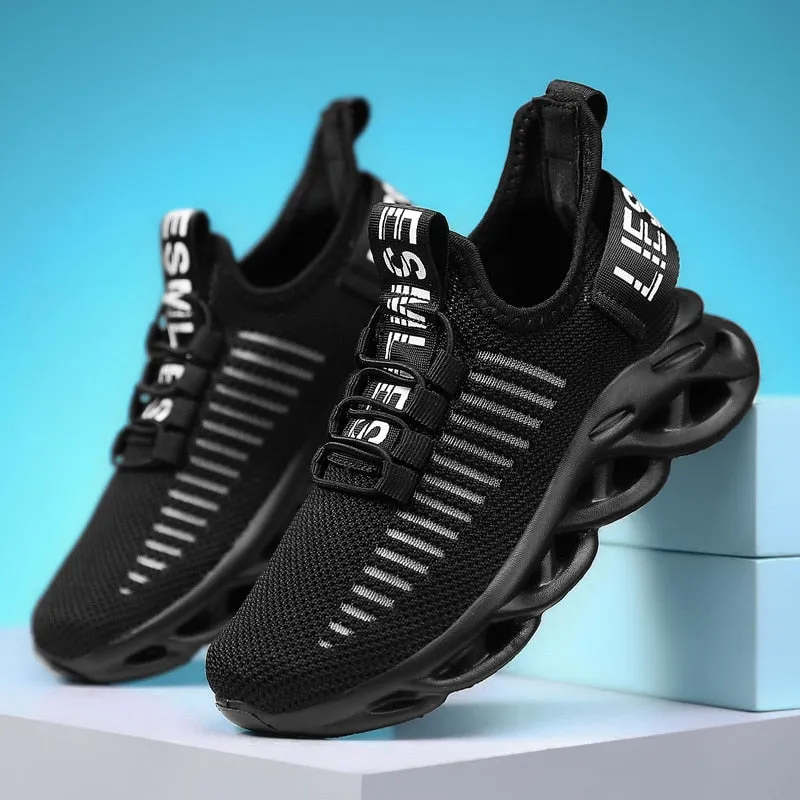 Children's Fashion Sports Shoes Boys Girls Running Outdoor Sneakers Breathable Soft Bottom Kids Lace-up Jogging Shoes