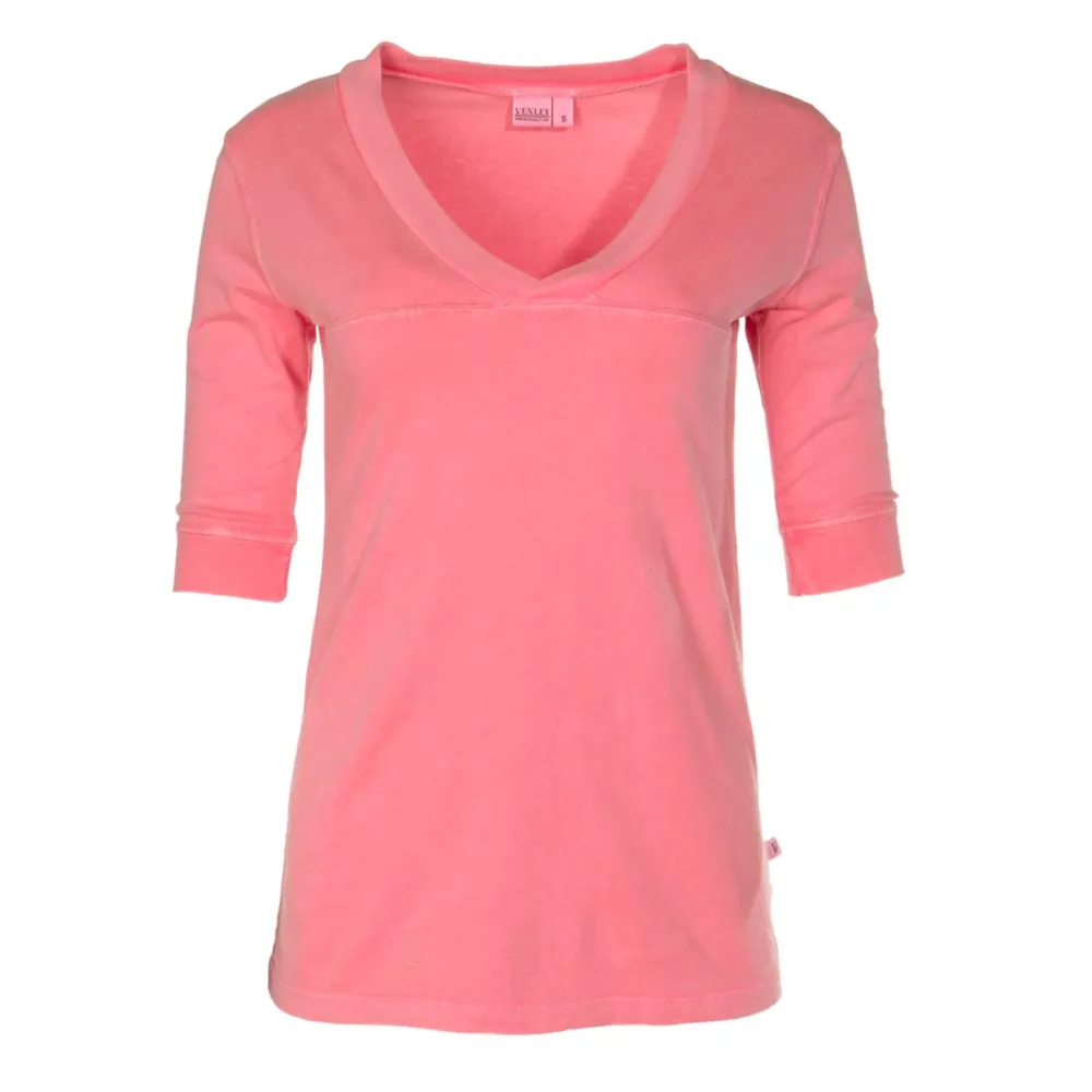 Chrissey Womens 3/4 Sleeve Stylish Football V-Neck Soft Premium Tee Shirt