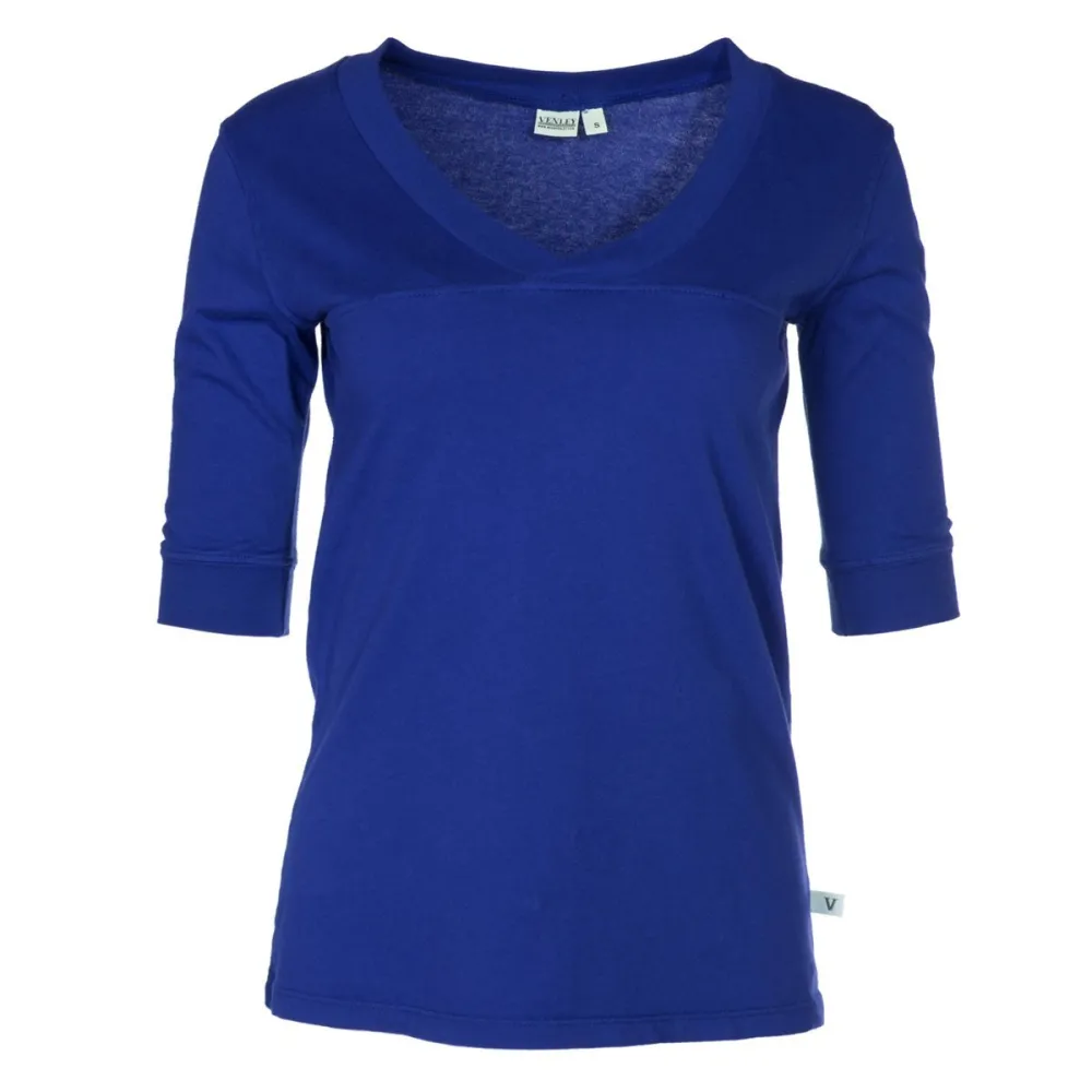 Chrissey Womens 3/4 Sleeve Stylish Football V-Neck Soft Premium Tee Shirt