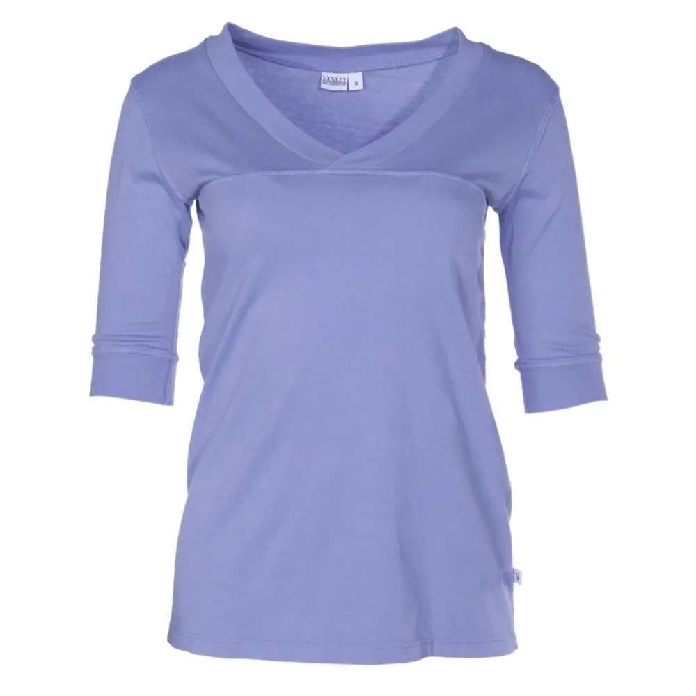 Chrissey Womens 3/4 Sleeve Stylish Football V-Neck Soft Premium Tee Shirt