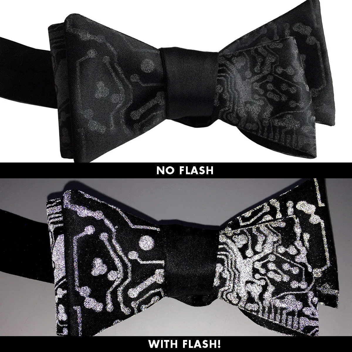 Circuit Board Bow Tie, RetroReflective Print