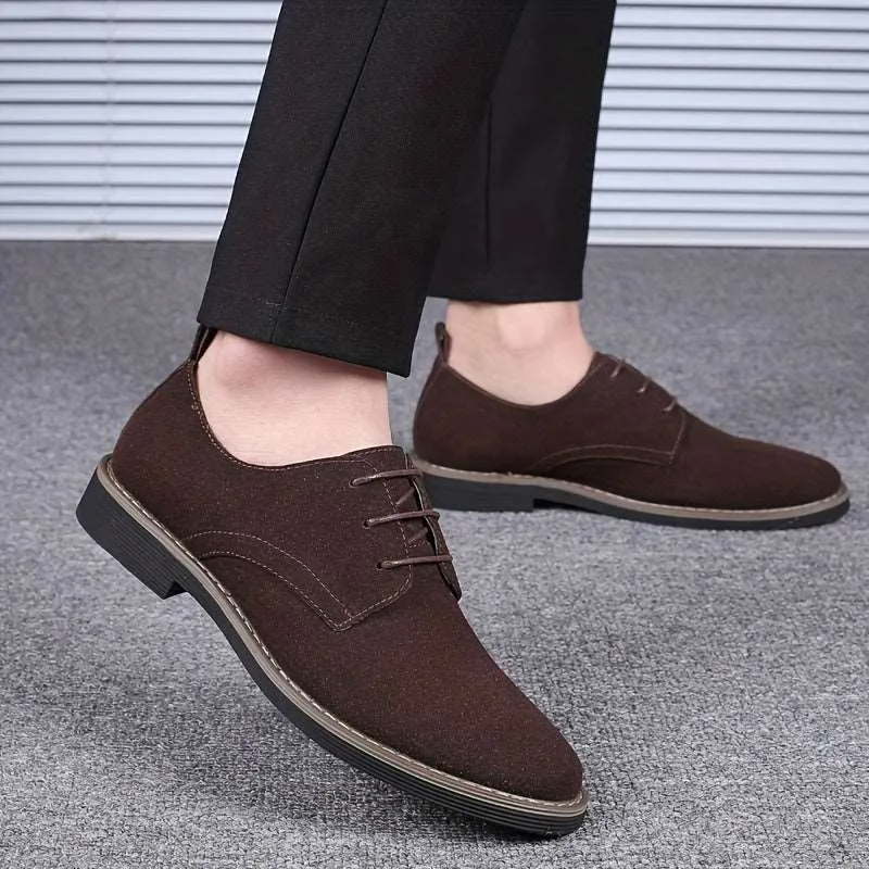 Classic Men's Faux Suede Shoes for Formal and Business Occasions