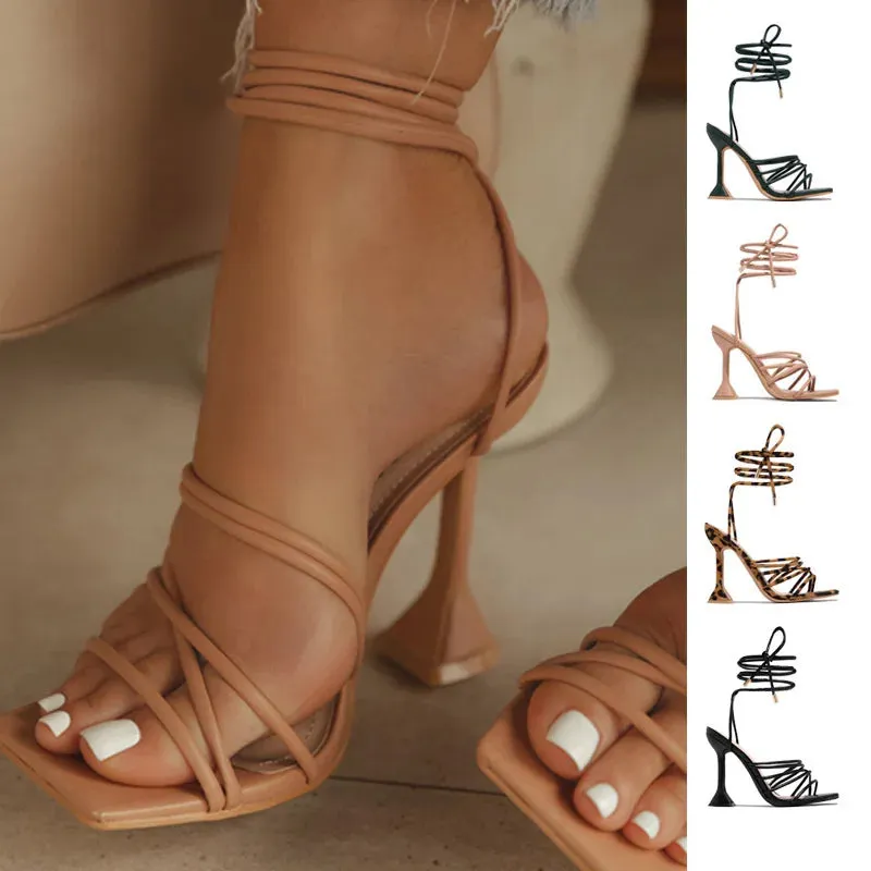 Cleopatra - Summer Gladiator Sandals High Heels Women Lace up