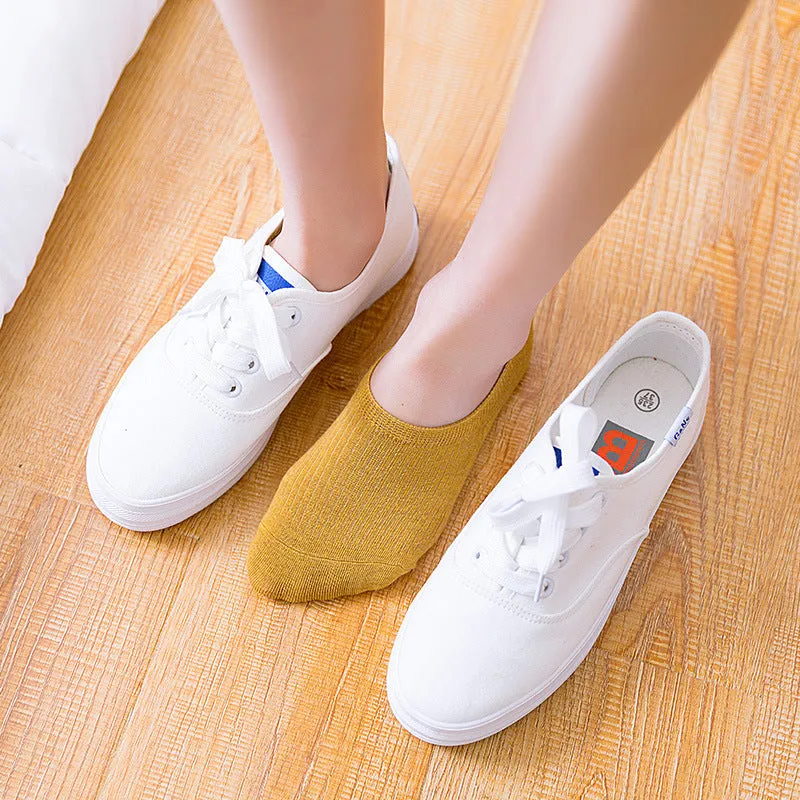 Cotton Spring And Summer Invisible Socks Low Cut Silicone Non-slip