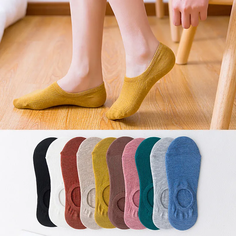 Cotton Spring And Summer Invisible Socks Low Cut Silicone Non-slip