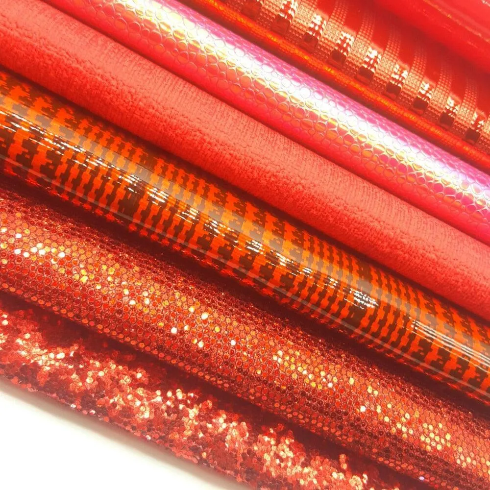 Crimson Glitter Faux Leather Crafting Sheets: Unleash Your Imagination