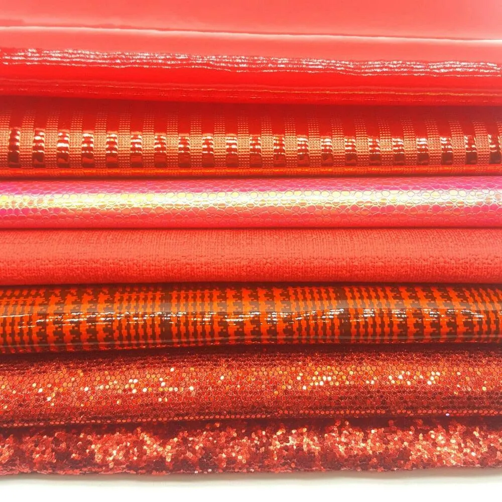 Crimson Glitter Faux Leather Crafting Sheets: Unleash Your Imagination