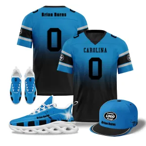 Custom Blue Black Carolina Football MaxSoul Shoes and Hat Combo Offer Personalized Combo ZH-D020268-5