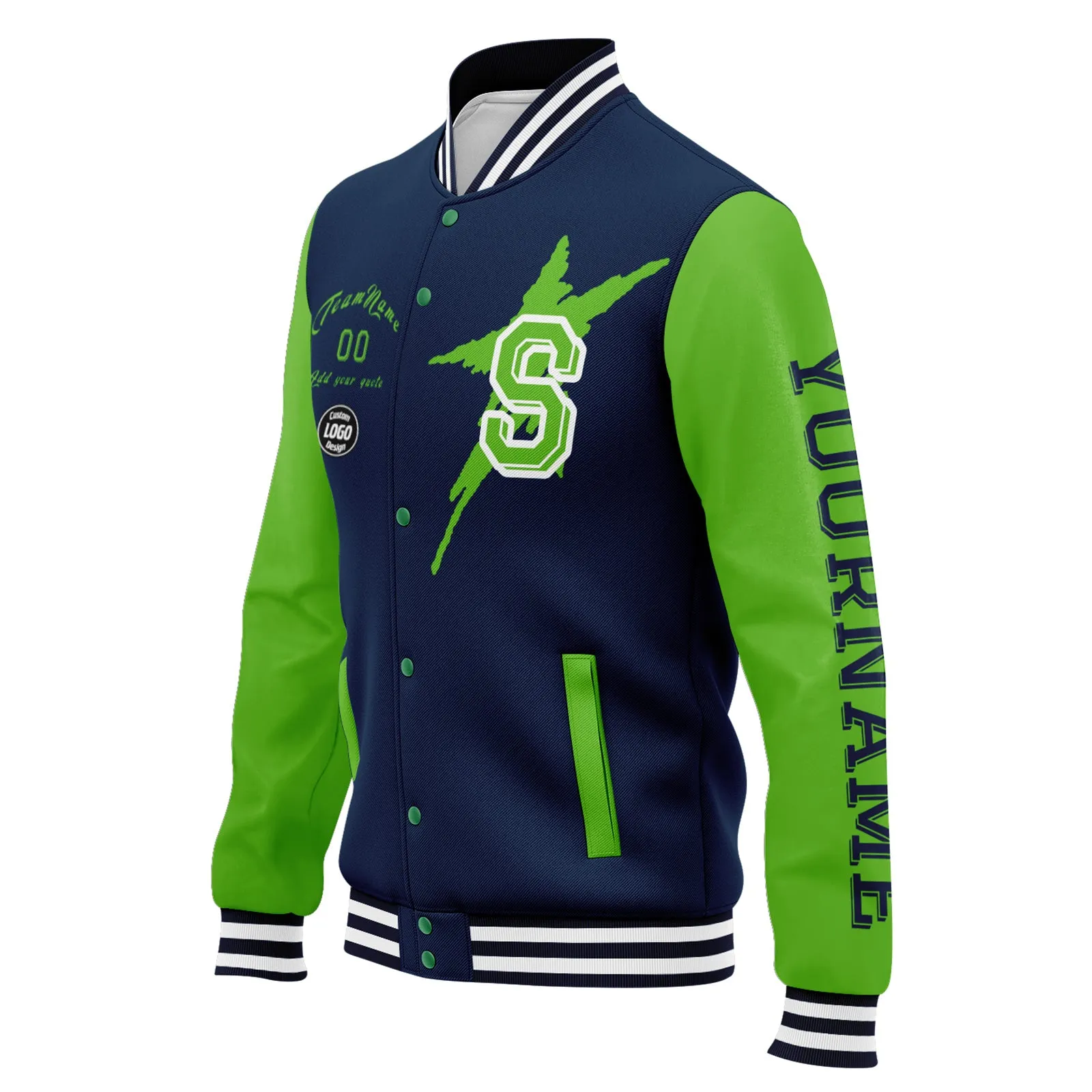 Custom Blue Green Seattle Jacket and Sports Shoes Combo Offer Personalized Combo ZH-D020294-27