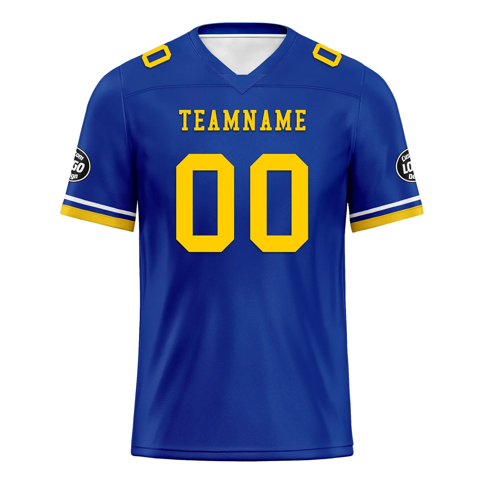 Custom Blue Yellow Los Angeles Football Jersey and Firesoul Sports Shoes Combo Offer Personalized Combo ZH-D020273-15