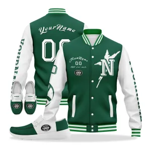 Custom Green White New York Jacket and Sports Shoes Combo Offer Personalized Combo ZH-D020294-28