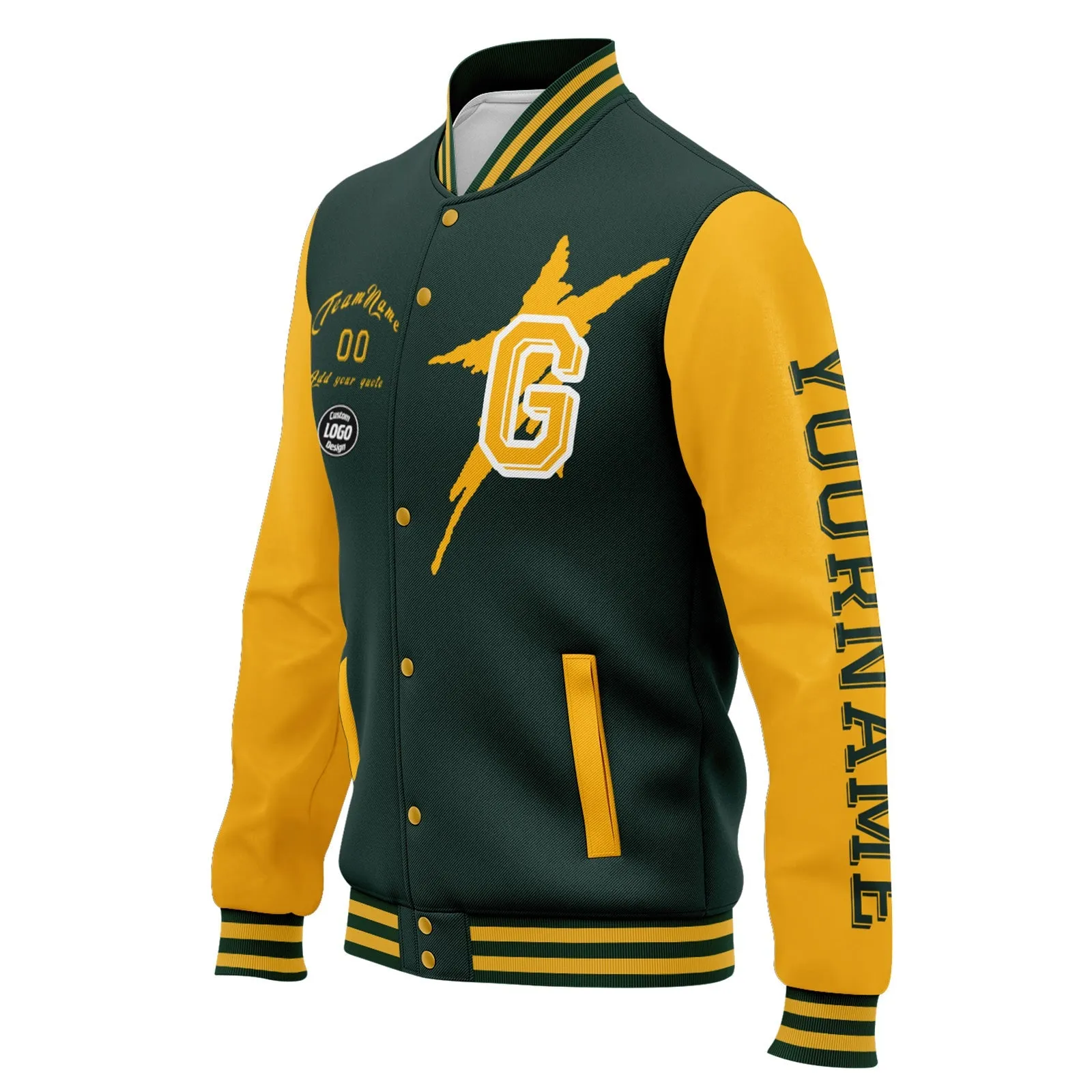 Custom Green Yellow Green Bay Jacket and Sports Shoes Combo Offer Personalized Combo ZH-D020294-13