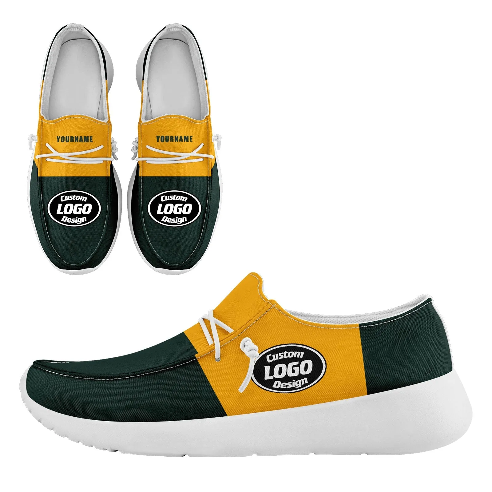 Custom Green Yellow Green Bay Jacket and Sports Shoes Combo Offer Personalized Combo ZH-D020294-13