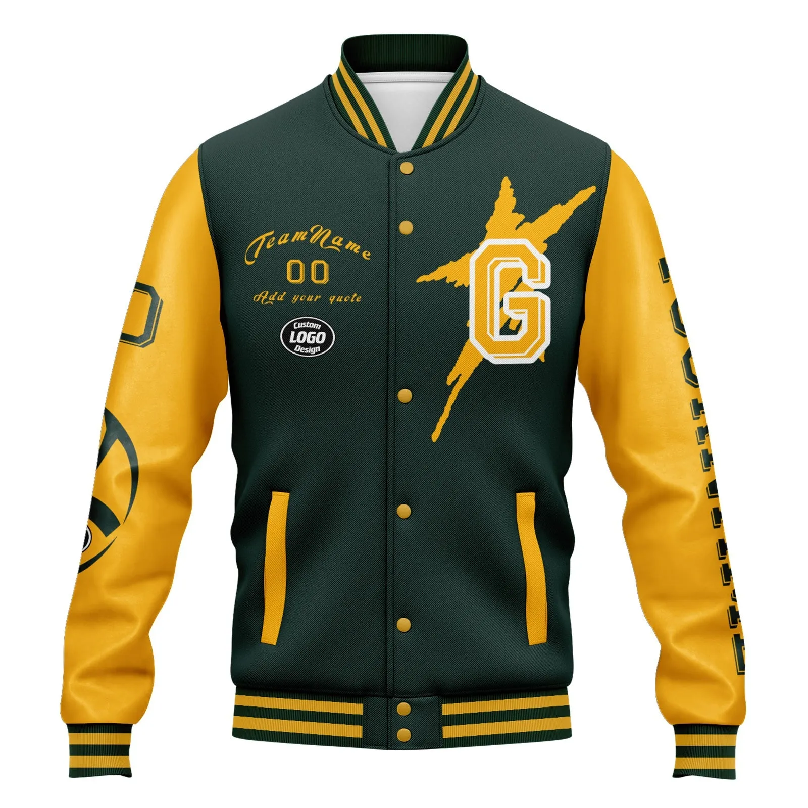 Custom Green Yellow Green Bay Jacket and Sports Shoes Combo Offer Personalized Combo ZH-D020294-13