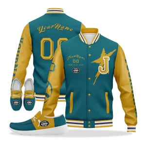 Custom Green Yellow Jacksonville Jacket and Sports Shoes Combo Offer Personalized Combo ZH-D020294-16