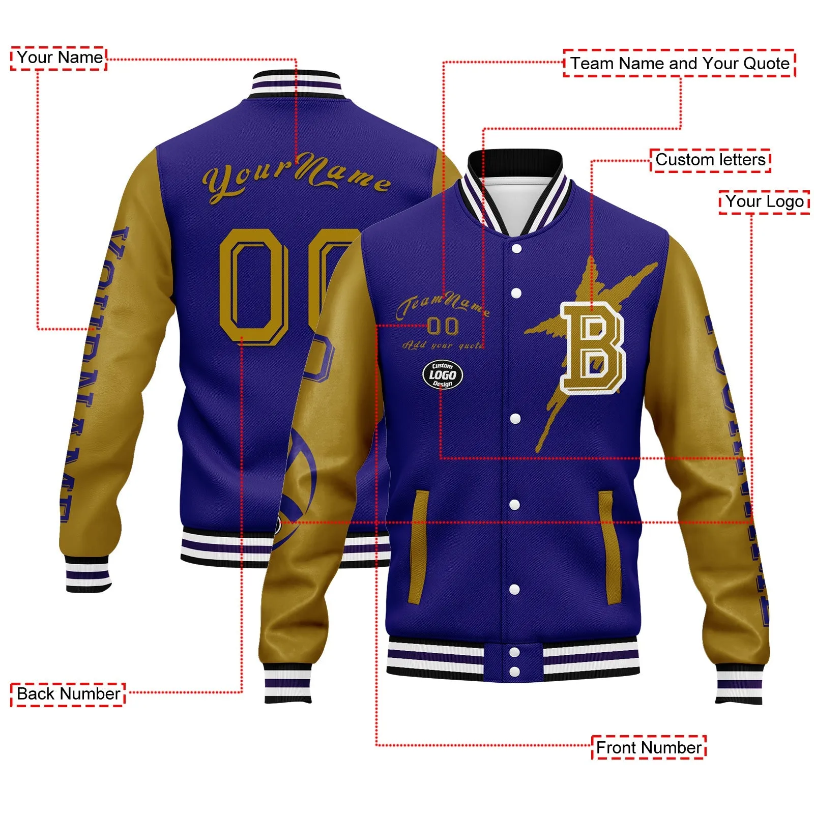 Custom Purple Yellow Baltimore Jacket and Sports Shoes Combo Offer Personalized Combo ZH-D020294-2