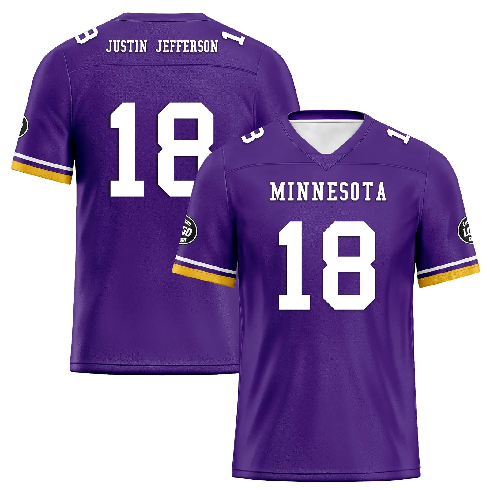 Custom Purple Yellow Minnesota Football Jersey and Firesoul Sports Shoes Combo Offer Personalized Combo ZH-D020273-17