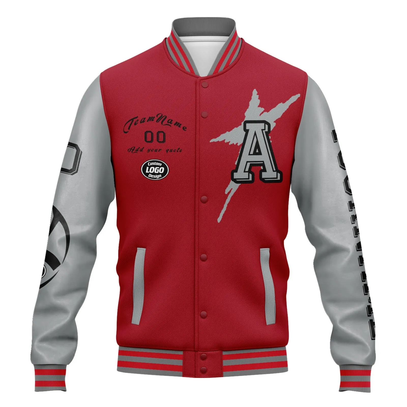 Custom Red Gray Black Atlanta Jacket and Sports Shoes Combo Offer Personalized Combo ZH-D020294-3