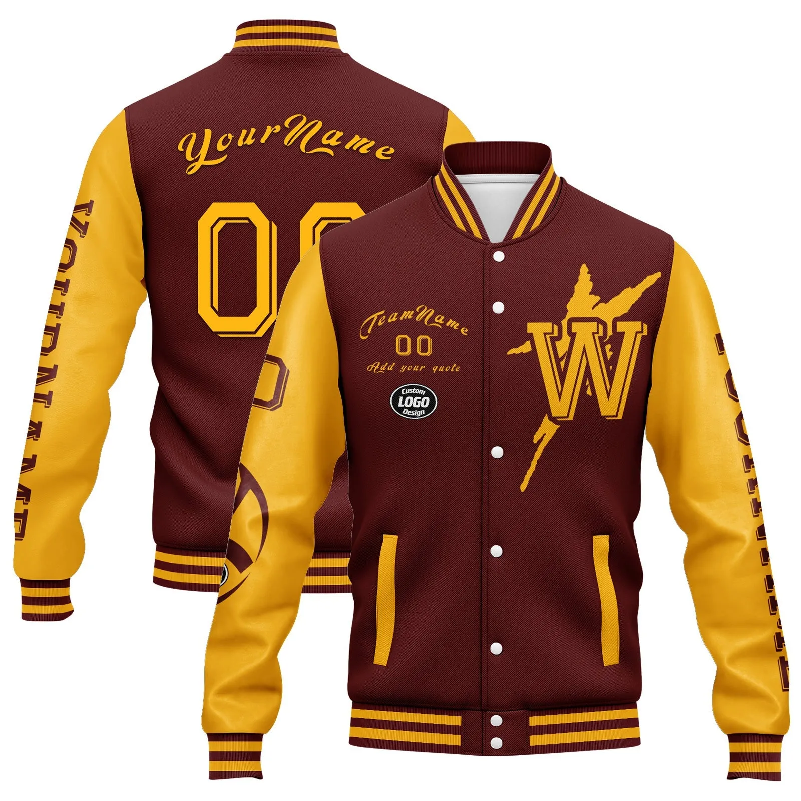 Custom Red Yellow Washington Jacket and Sports Shoes Combo Offer Personalized Combo ZH-D020294-31