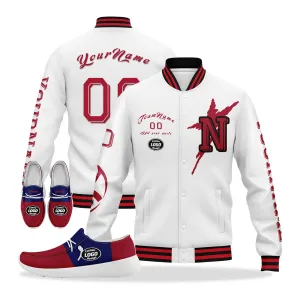 Custom White Red Blue New York Jacket and Sports Shoes Combo Offer Personalized Combo ZH-D020294-21