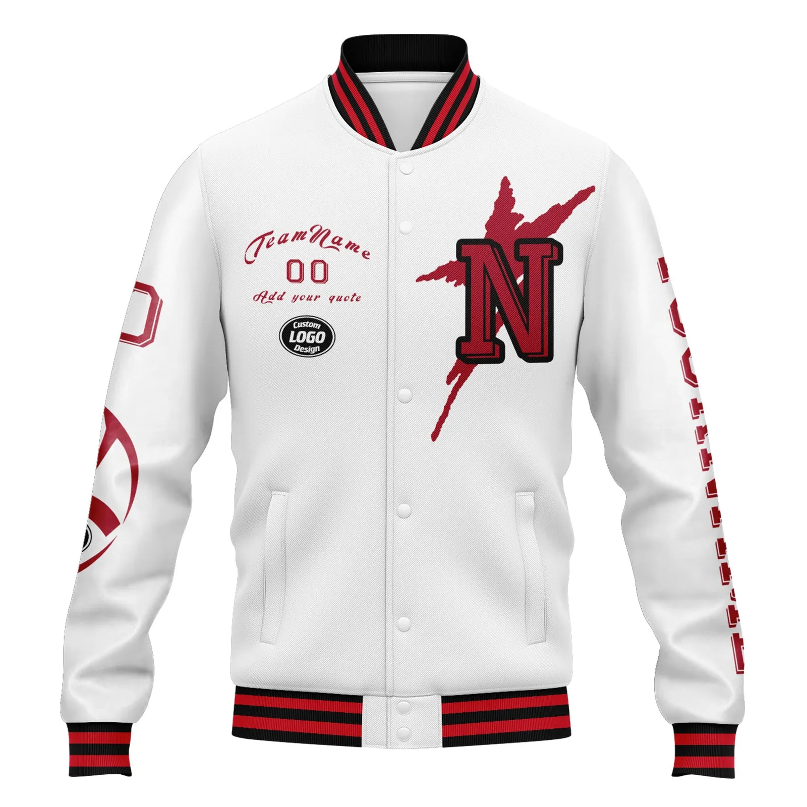 Custom White Red Blue New York Jacket and Sports Shoes Combo Offer Personalized Combo ZH-D020294-21