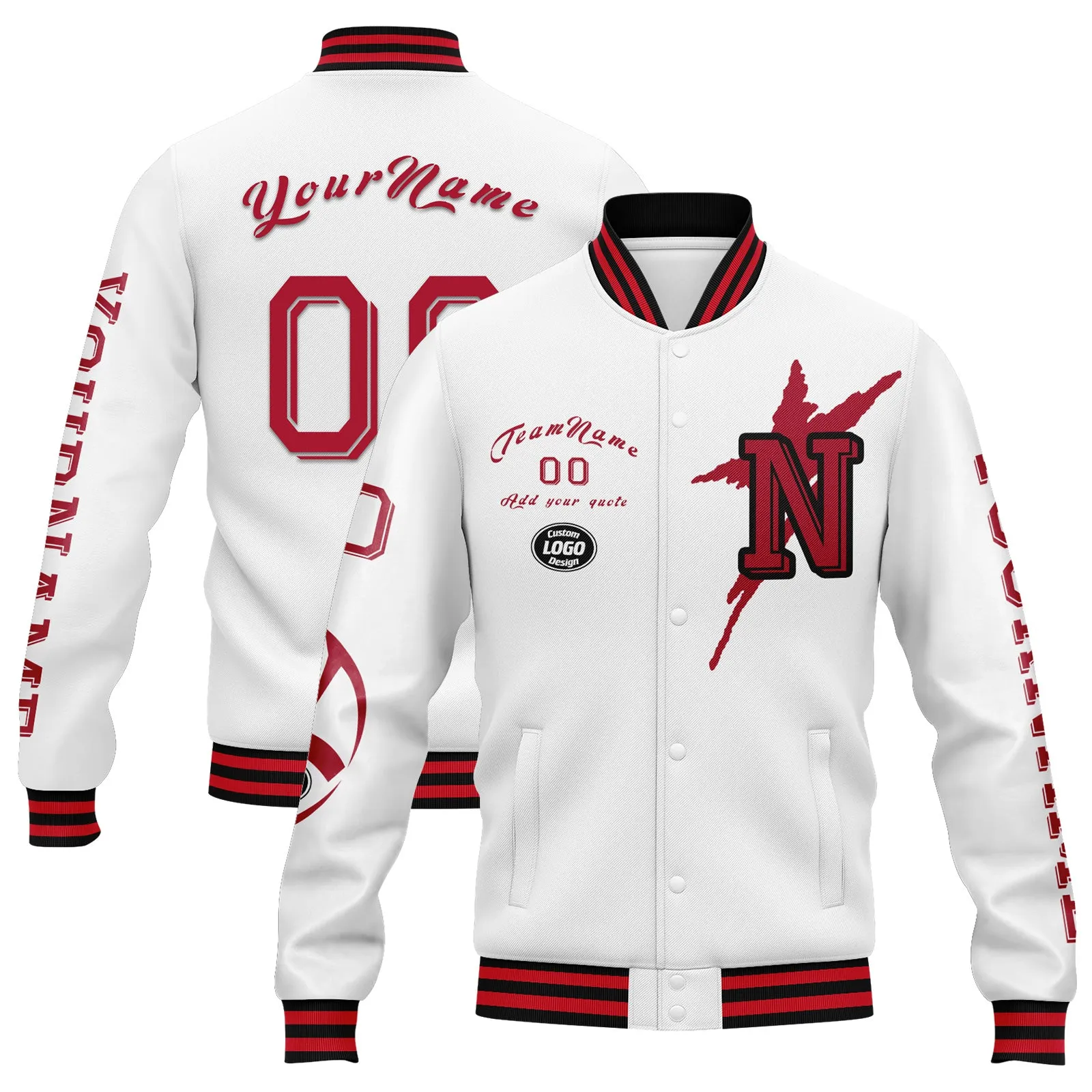 Custom White Red Blue New York Jacket and Sports Shoes Combo Offer Personalized Combo ZH-D020294-21