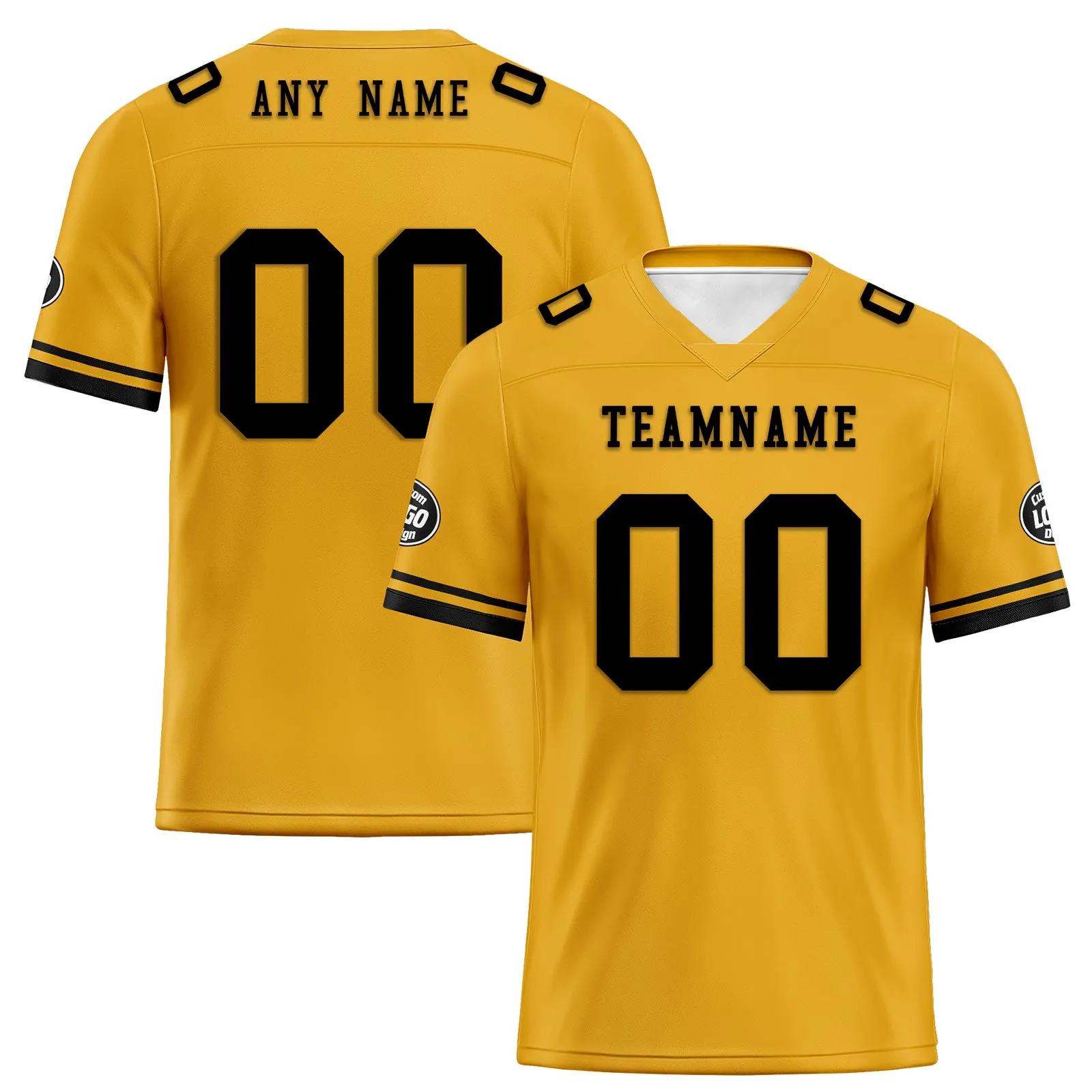 Custom Yellow Black Pittsburgh Football Jersey and Firesoul Sports Shoes Combo Offer Personalized Combo ZH-D020273-30