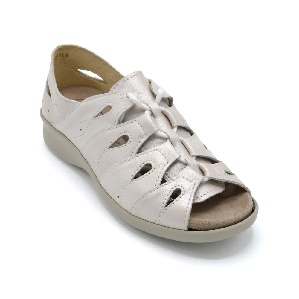 DB Hazel - Ladies Wide Fit Summer Sandal - 2V (2E-4E) Fitting - Pearl White/Beige