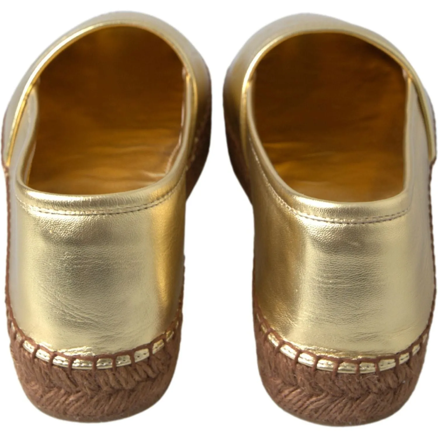 Dolce & Gabbana Golden Elegance Leather Espadrilles