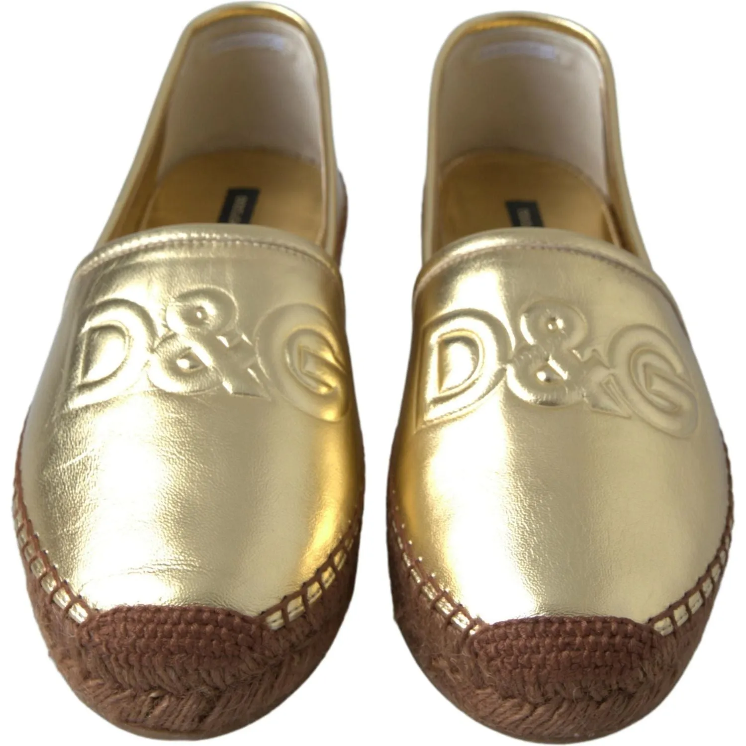 Dolce & Gabbana Golden Elegance Leather Espadrilles