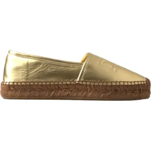 Dolce & Gabbana Golden Elegance Leather Espadrilles