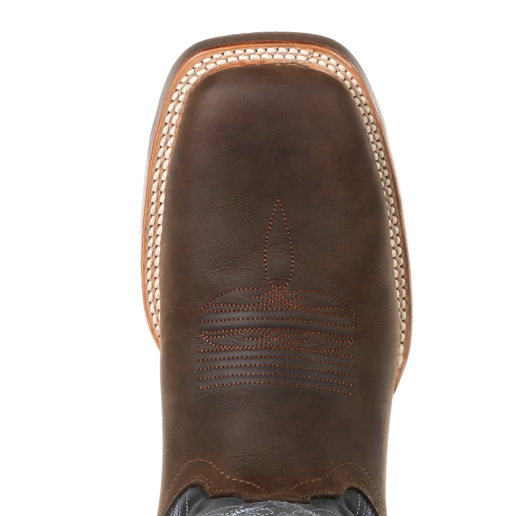 'Durango' Men's 12" Rebel Pro™ Denim Blue Western Square Toe - Brown / Denim