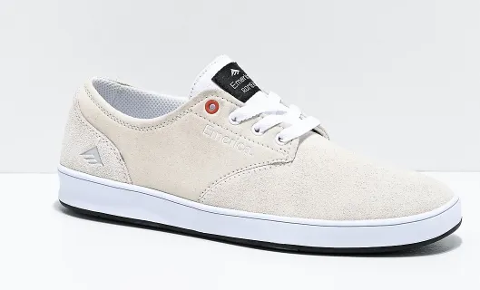 Emerica Romero Laced White, Orange, & Black Skateboard Shoes