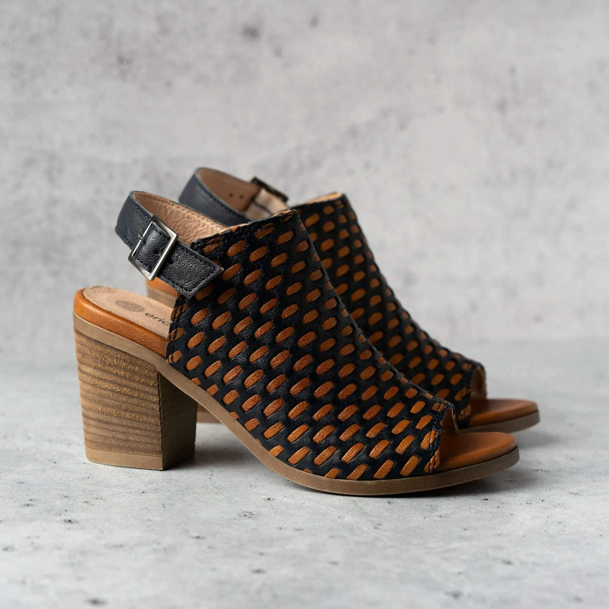 Eric Michael - Paris - Woven Cream/Tan or Black/Tan