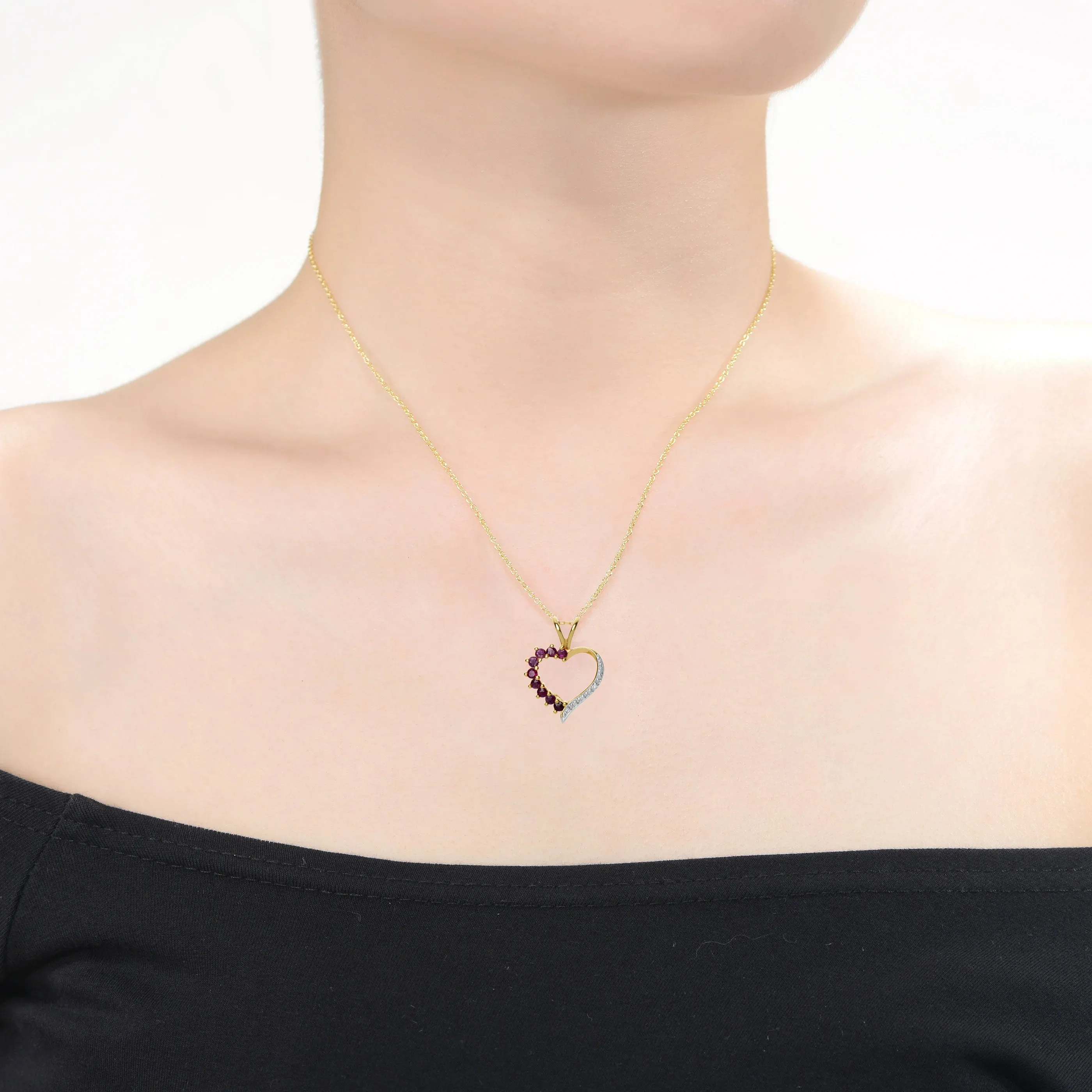 Fabienne Ruby Heart Necklace