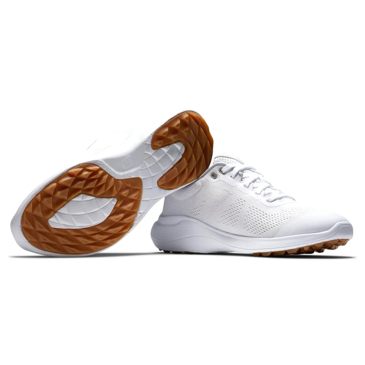 FootJoy Women's Flex Golf Shoes White/Tan 95764 (Previous Season Style)