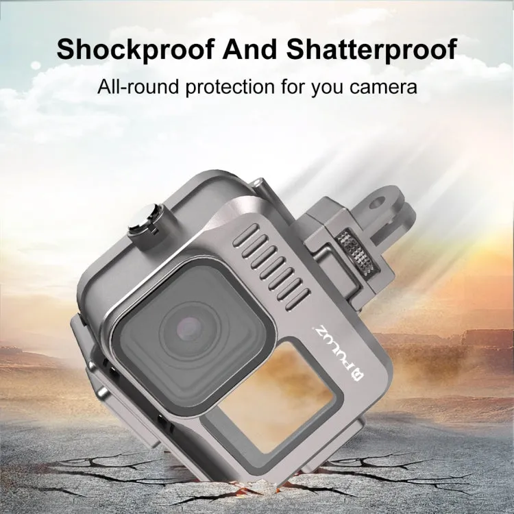 For GoPro HERO13 Black /12 Black /11 Black /10 Black /9 Black PULUZ 40m Waterproof Housing Aluminum Alloy Protective Case (Grey)