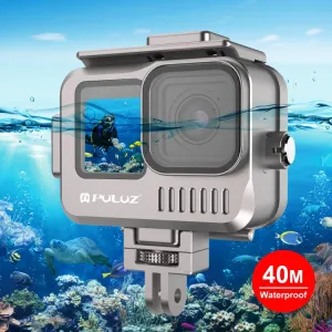 For GoPro HERO13 Black /12 Black /11 Black /10 Black /9 Black PULUZ 40m Waterproof Housing Aluminum Alloy Protective Case (Grey)